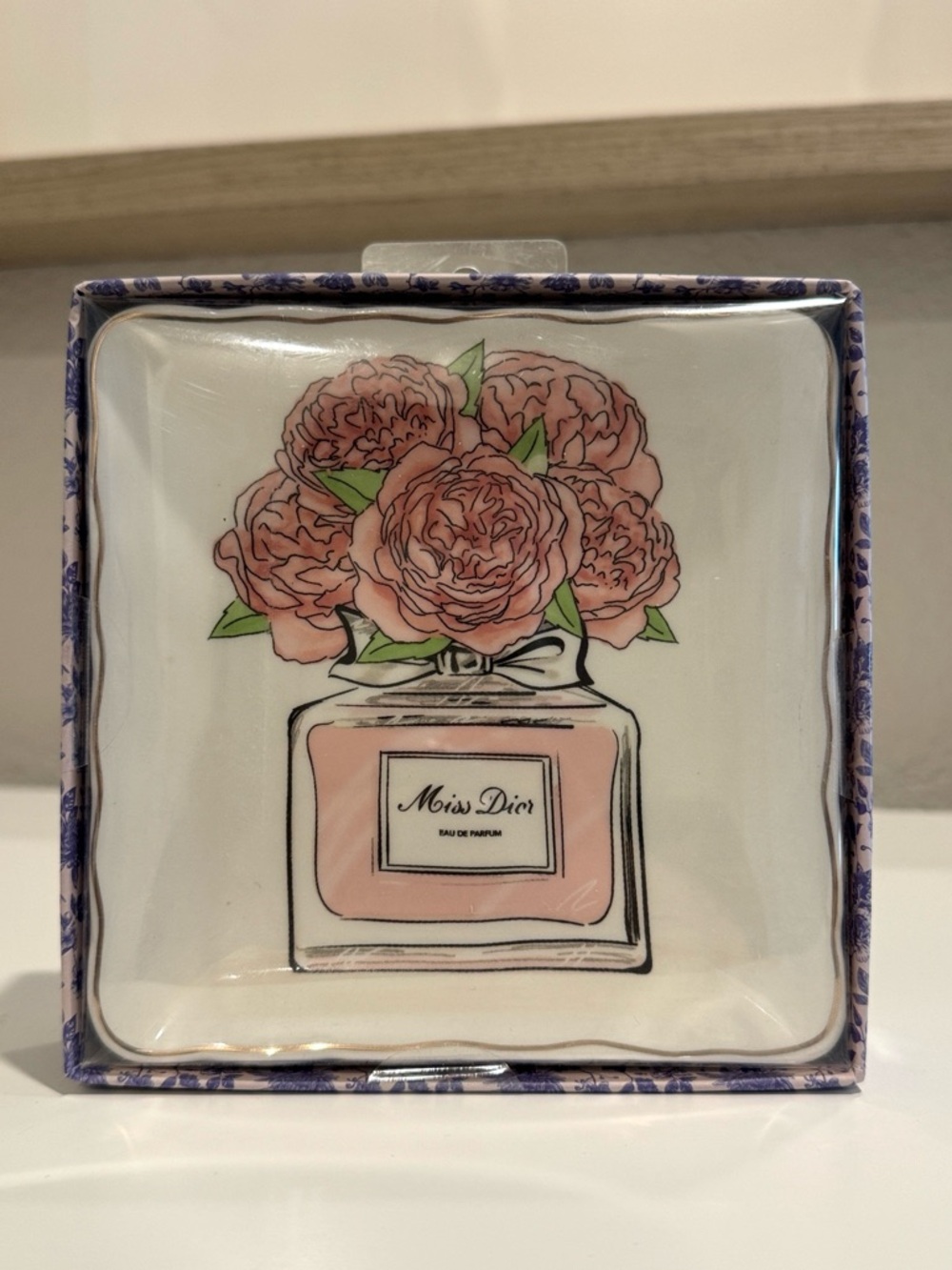 MISS DIOR Floral Pink Luxury Designer Jewelry Tray Home Decor Gift